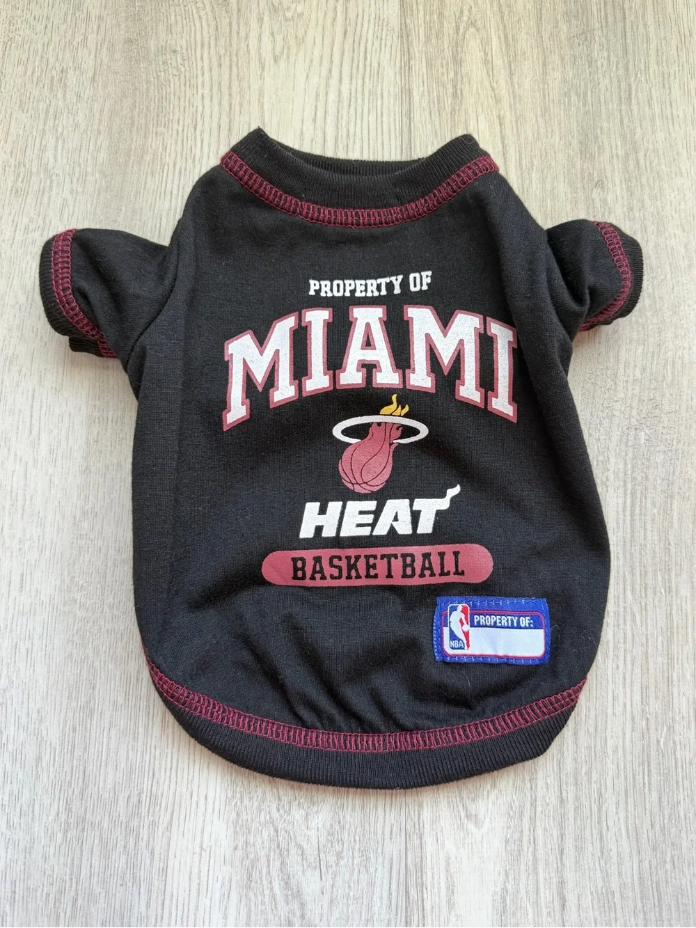 NBA - Miami Heat - Black, White & Red Basketball - Pet/SM Dog T-Shirt - size XS